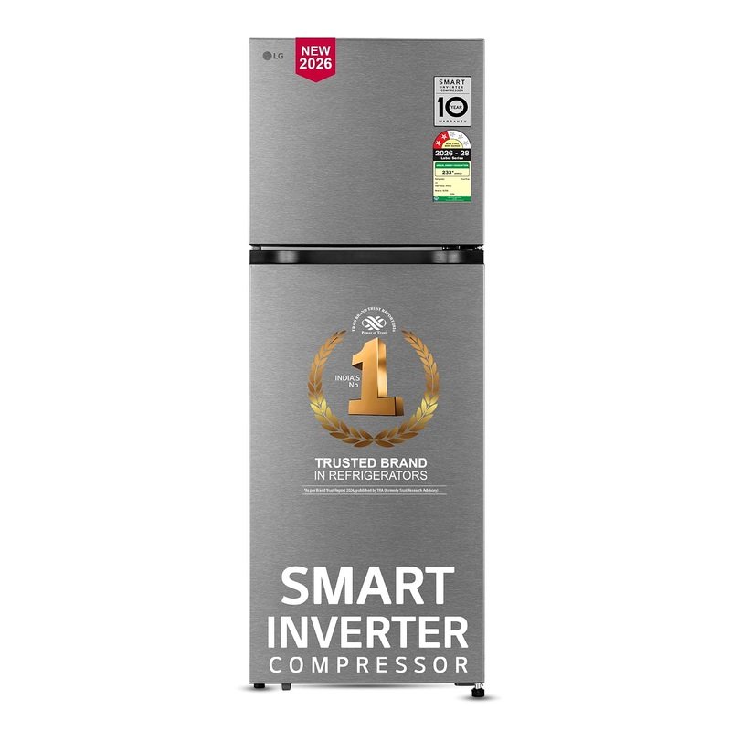 LG 251 L, 2 Star, Frost-Free Smart Inverter Double Door Convertible Refrigerator (GLT2526XWDS, Dazzle Steel, Multi Air Flow Cooling, Smart & Dairy Mode, Convertible Space for More Storage, 2026 Model)