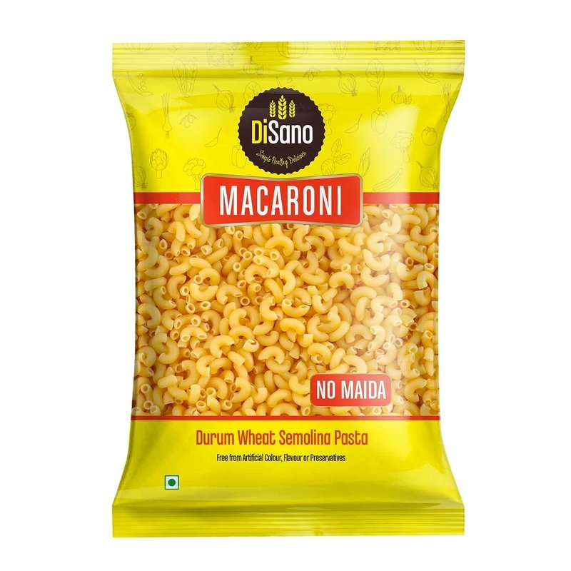DiSano Macaroni Pasta 850g, Healthy Pasta, Made with Durum Wheat Semolina, Suji, No Maida, Source of Protein & Fibre, Non-Sticky