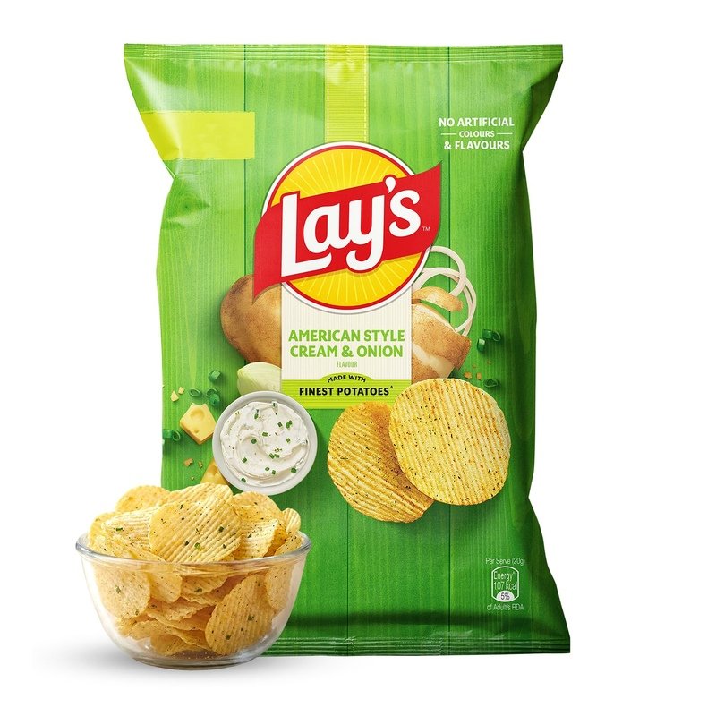 Lay's American Style Potato Chips - Cream & Onion, 58 Gm/52.9 Gm [weight may vary]
