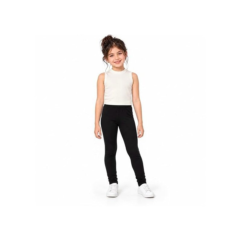 Girls Premium Cotton Leggings for Kids Mid Rise Slim Fit 4Way Stretch Bio-Washed Soft Durable Long Lasting | NO Polyester