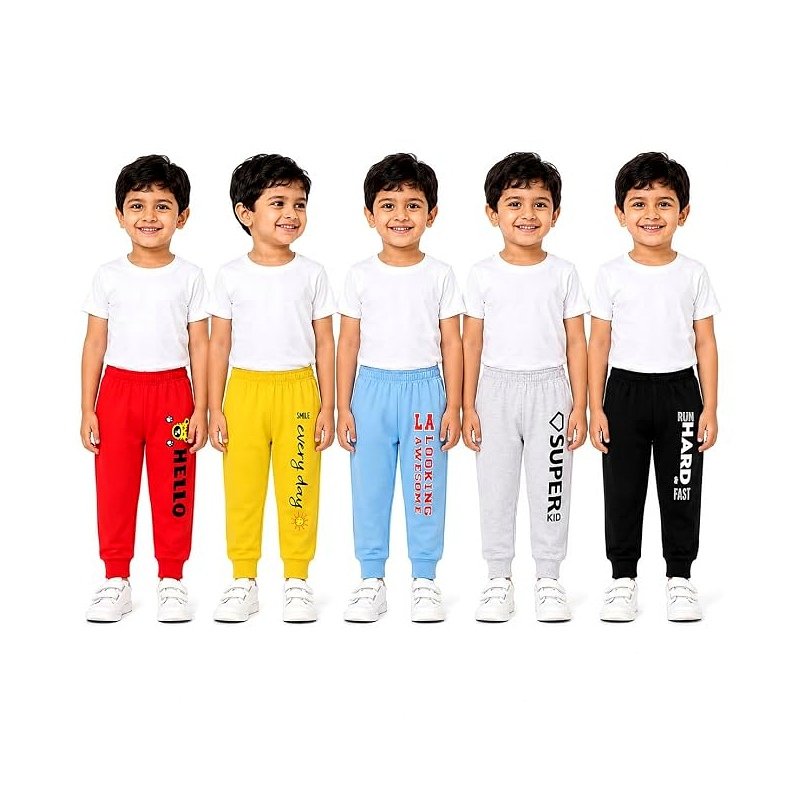 NammaBaby Cotton Pajama Pants with All Over Print for Boys and Girls (Multicolor Designs)(Regular Fit)(Pack of 5)
