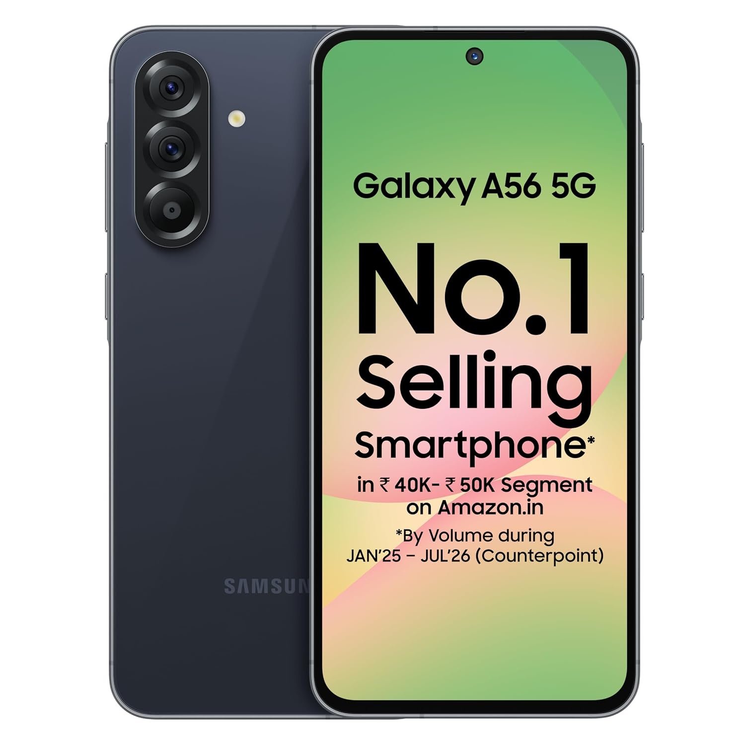 Samsung Galaxy A56 5G Mobile (Awesome Midnight Blue, 8GB, 128GB) | Segment Most Complete Triple Camera | 50MP | AI Editing | 4nm Processor | sAMOLED | 5000mAh | Gorilla Glass Victus+| Knox Security
