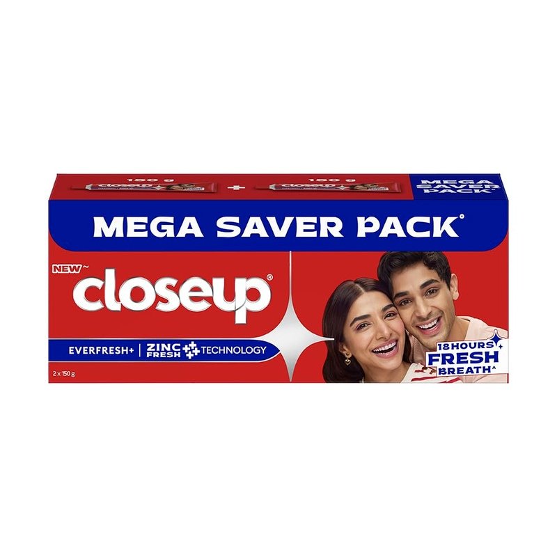 Close Up Toothpaste | Long lasting 18 Hours Of Fresh Breath & White Teeth - 300g (Pack of 2)