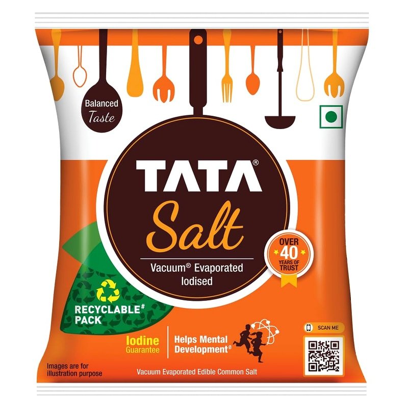 Tata Salt 1 Kg, Free Flowing and Iodised Namak, Vacuum Evaporated, Salt in Fresh