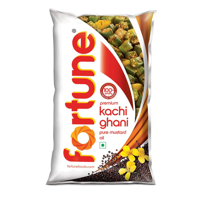 Fortune Premium Kachi Ghani Pure Mustard Oil, 1 ltr pouch